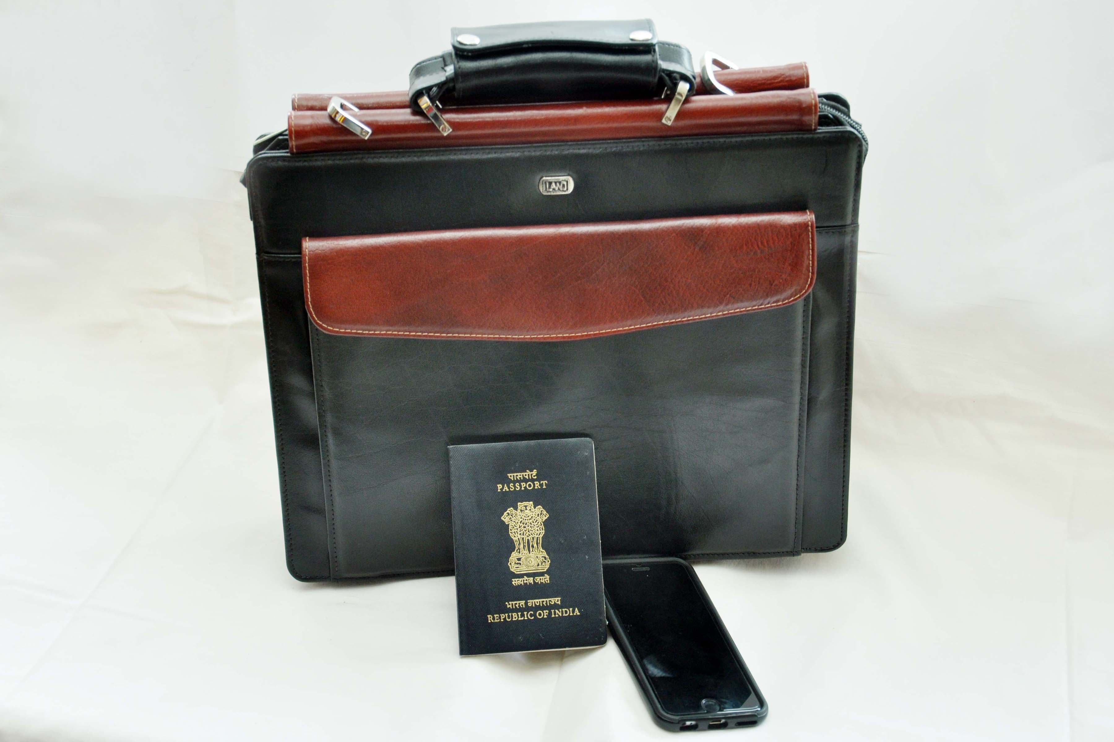 Dual Tone Executive Leather Office Briefcase