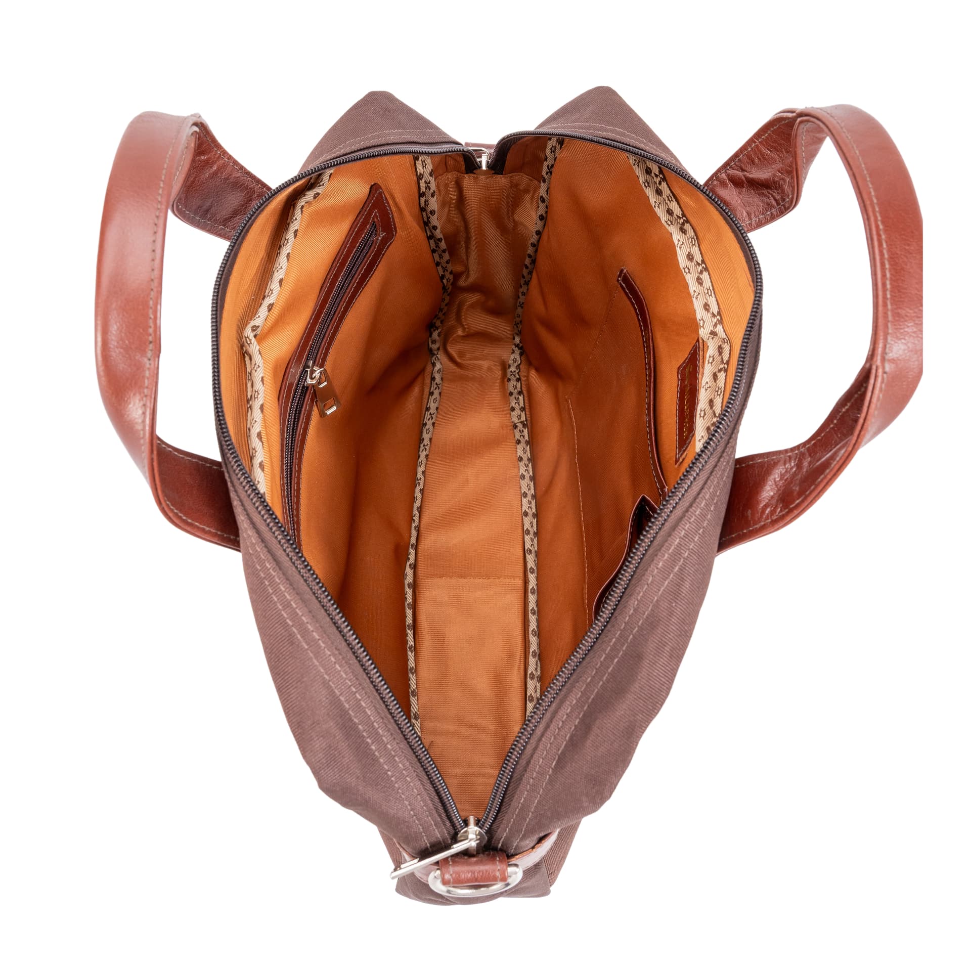 Hybrid Fabric and Leather Office Bag view 3