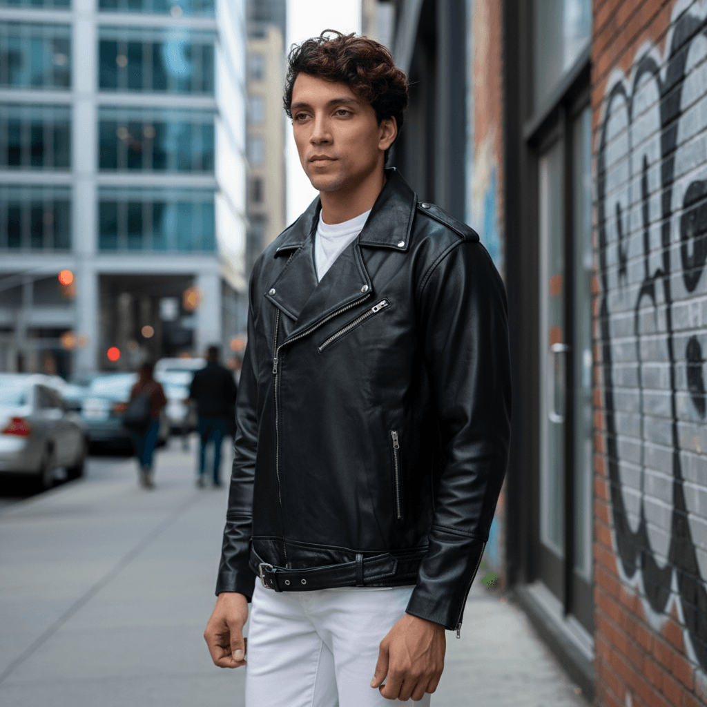 Men’s Premium Black Leather Motorcycle Jacket