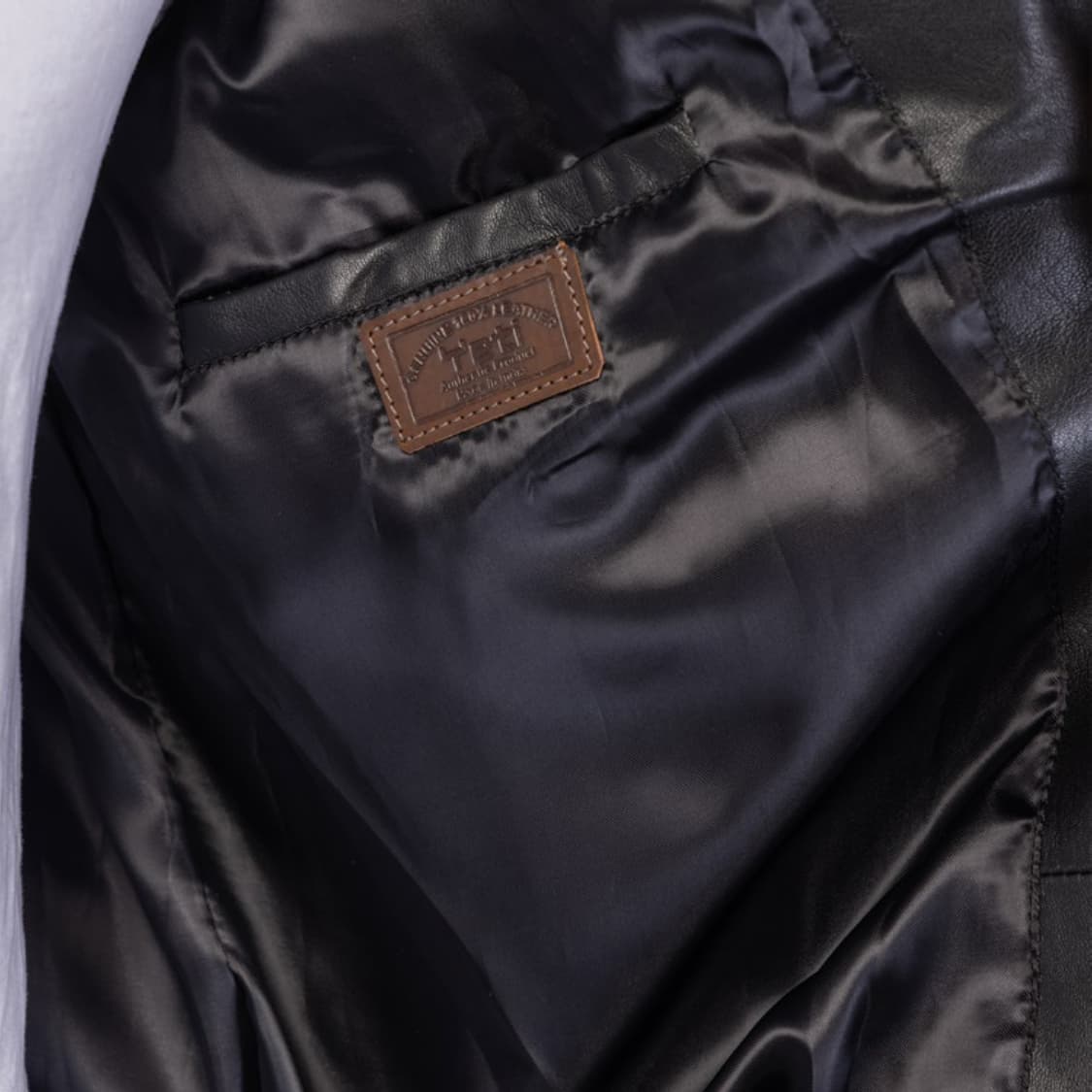 Men’s Classic Black Leather Biker Jacket view 5