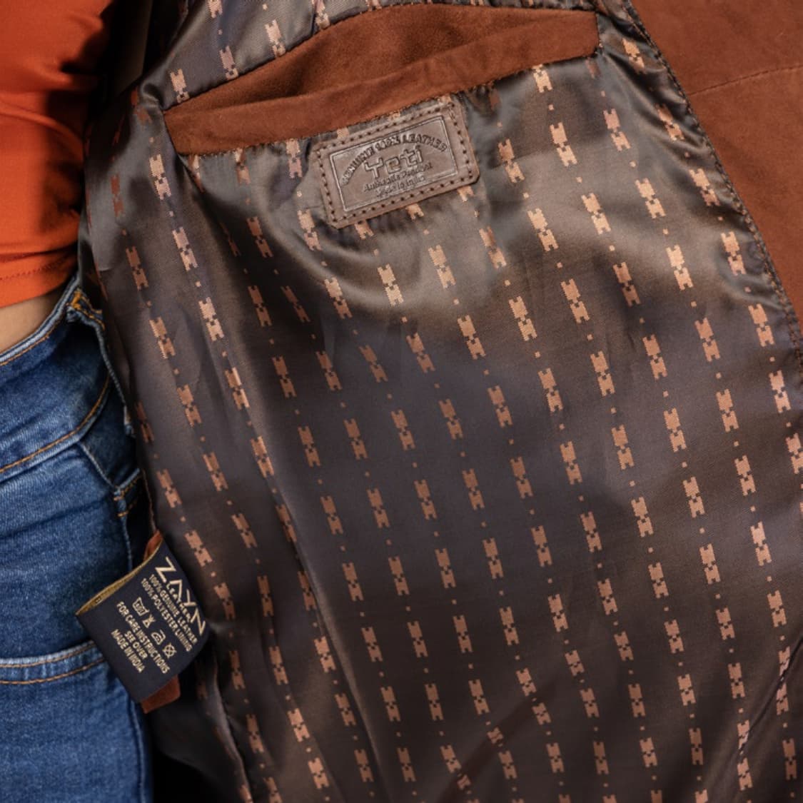 Women’s Suede Leather Mid-Length Jacket view 4