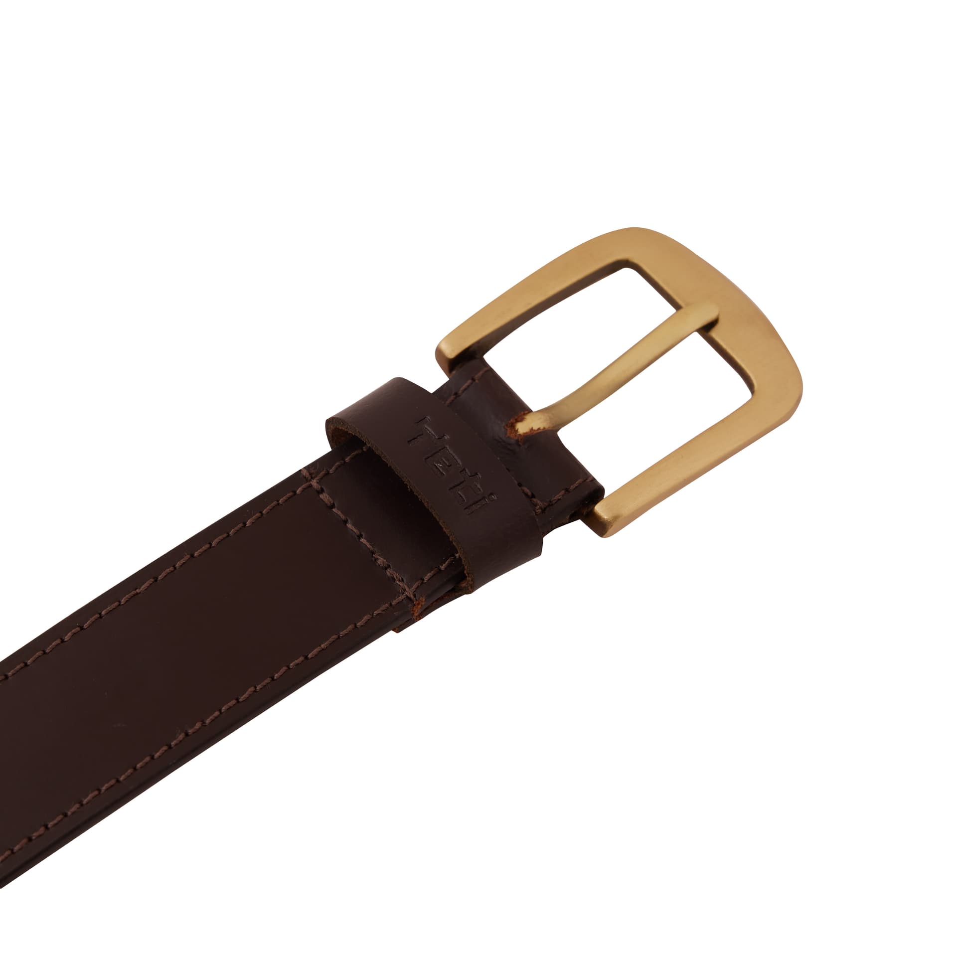 Premium Brown Stitched Leather Belt view 2