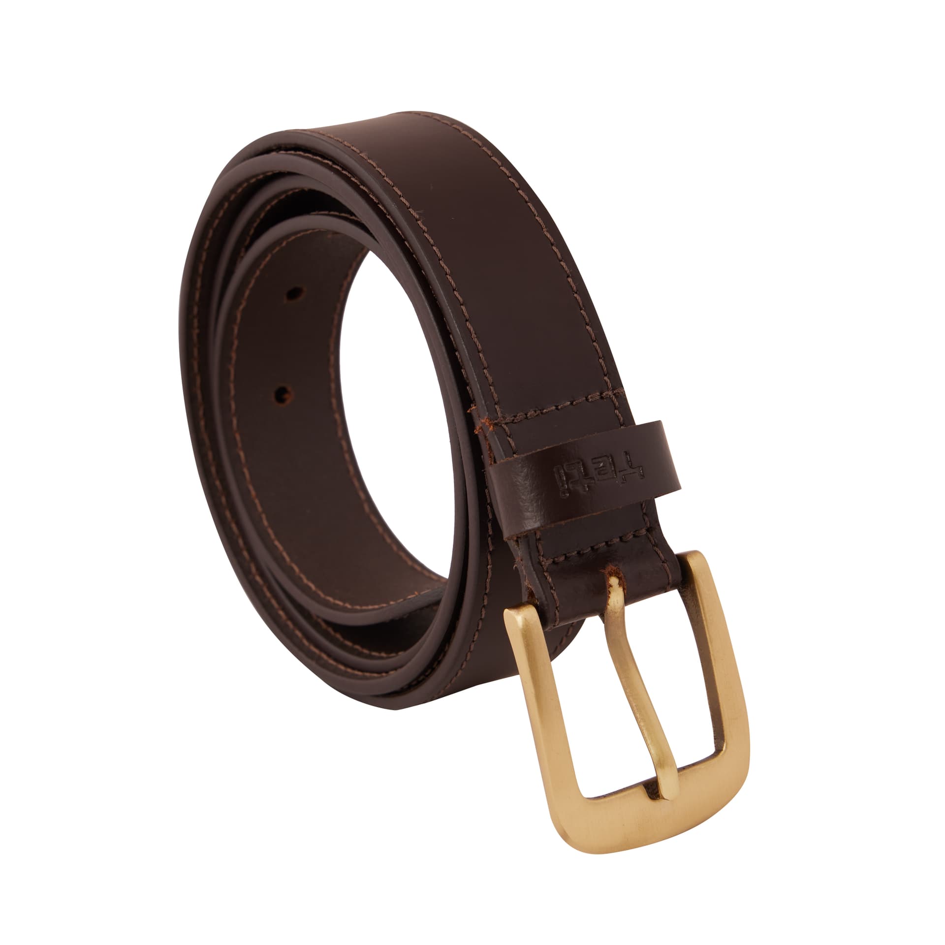 Premium Brown Stitched Leather Belt view 3