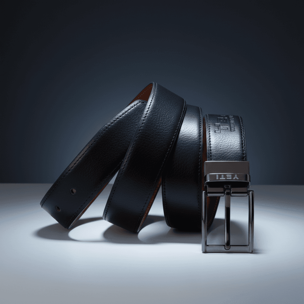 Executive Black Leather Men's Belt