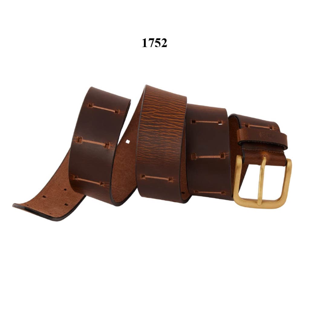 Designer Pattern Brown Leather Belt