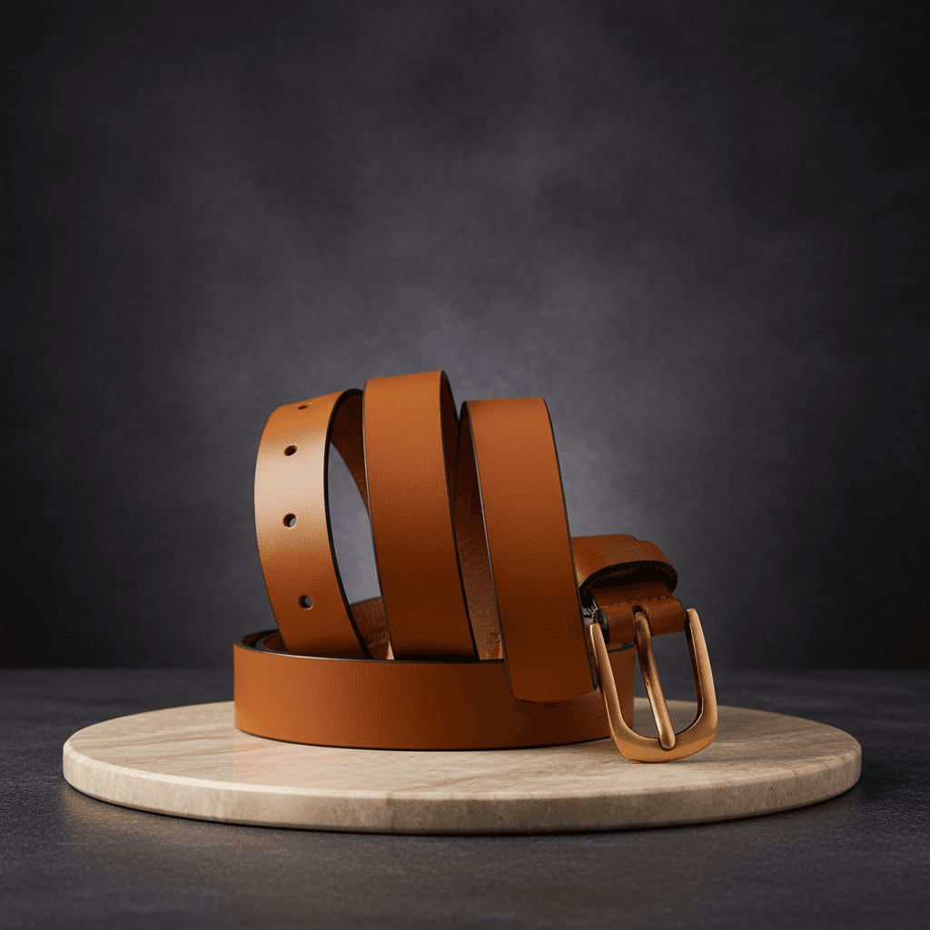 Premium Tan Leather Men's Belt
