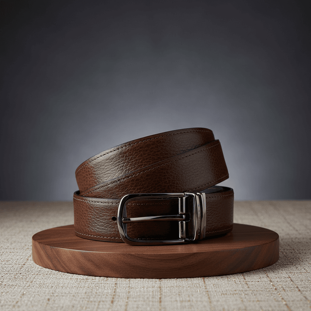 Classic Line Brown Leather Formal Belt