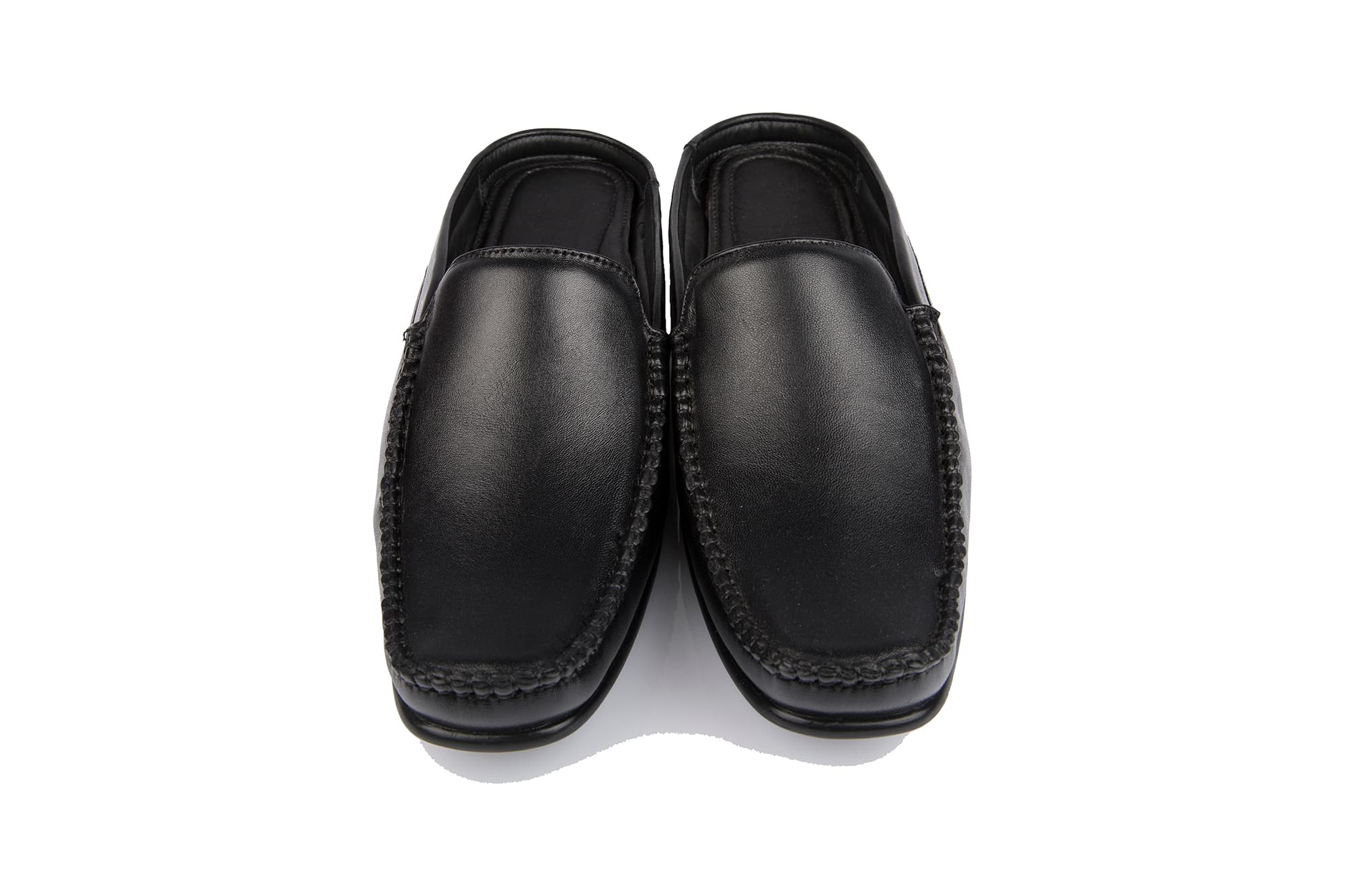 Classic Black Leather Slip-On Loafers