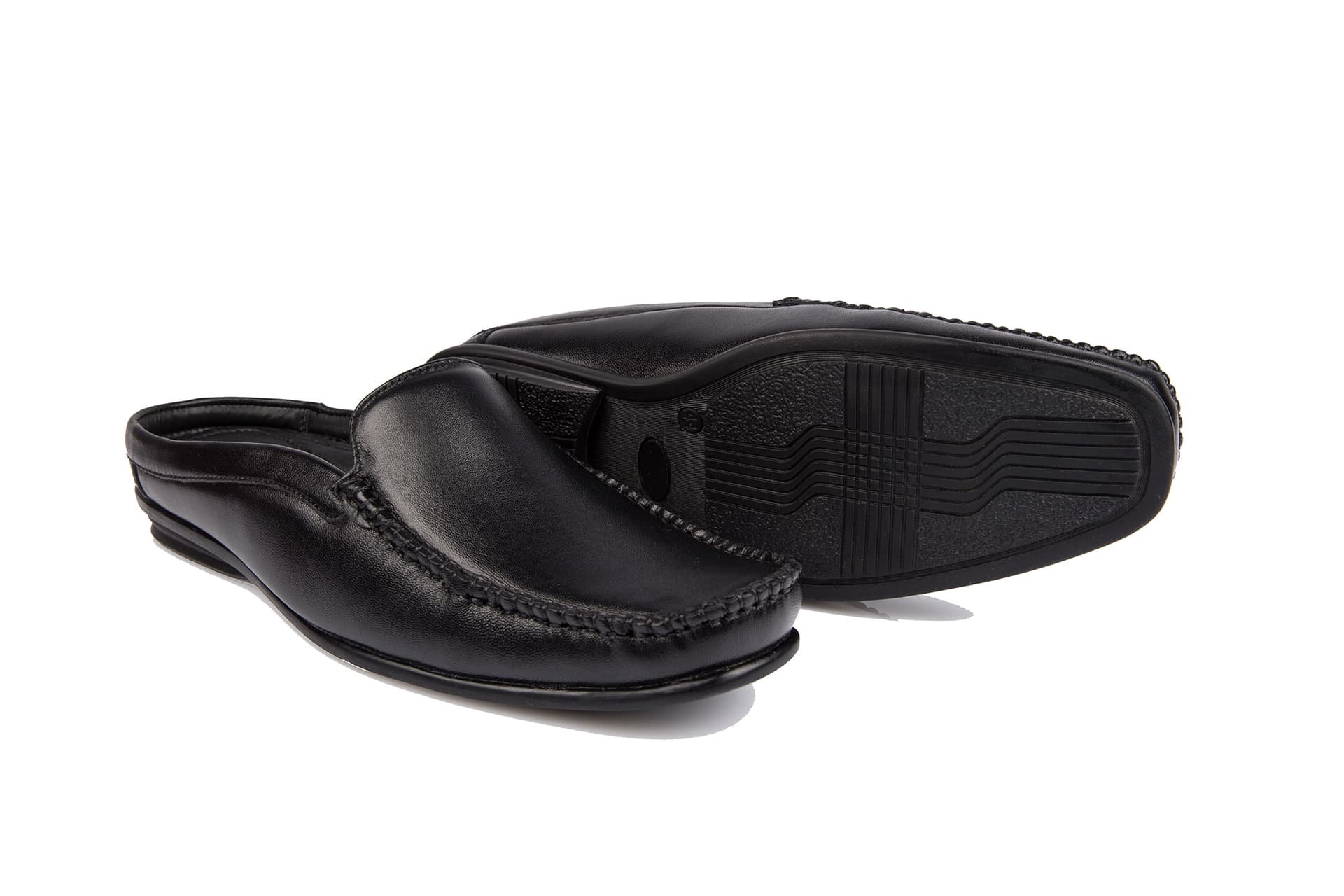 Classic Black Leather Slip-On Loafers view 2