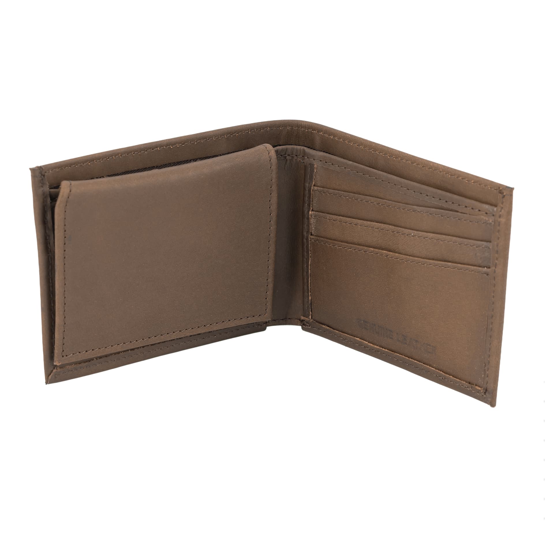 Vintage Brown Leather Bifold Wallet view 1