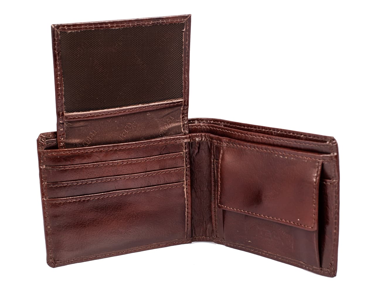 Cognac Tan Leather Bifold Wallet view 3