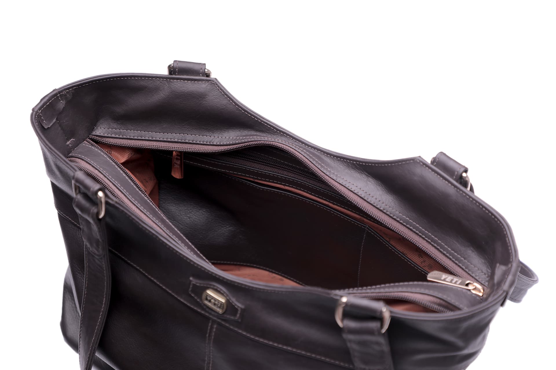 Classic Brown Leather Shoulder Purse view 2