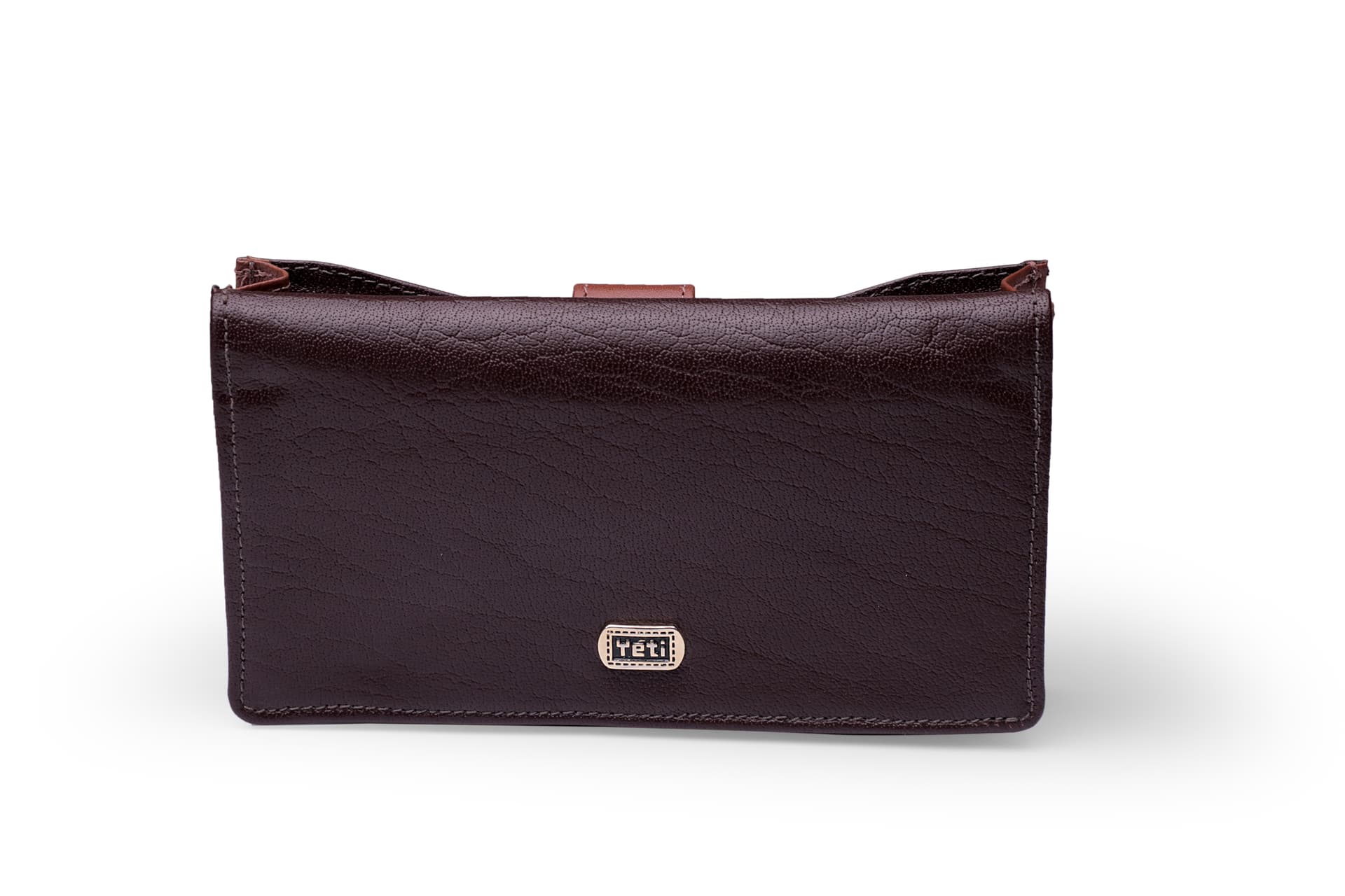 Classic Brown Genuine Leather Zip Wallet view 1