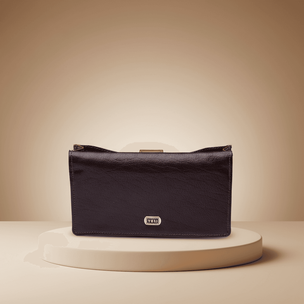 Classic Brown Genuine Leather Zip Wallet