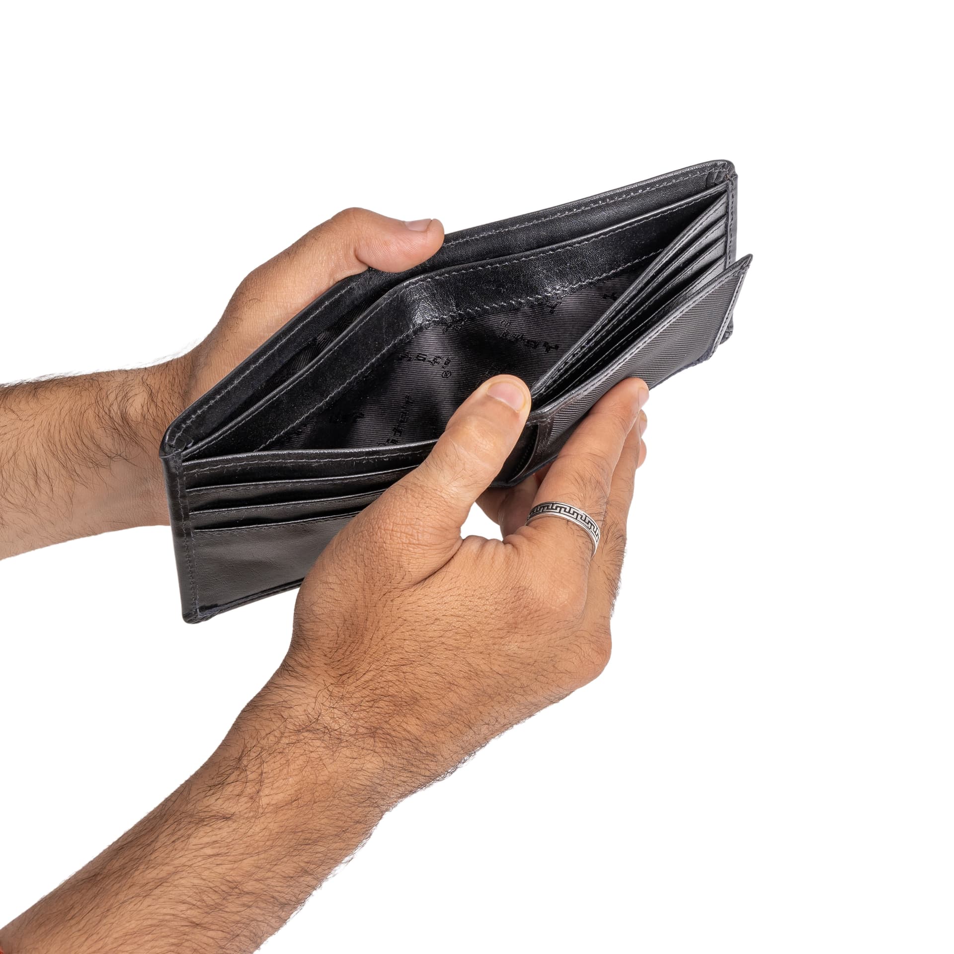 Premium Black Leather Bifold Wallet view 4