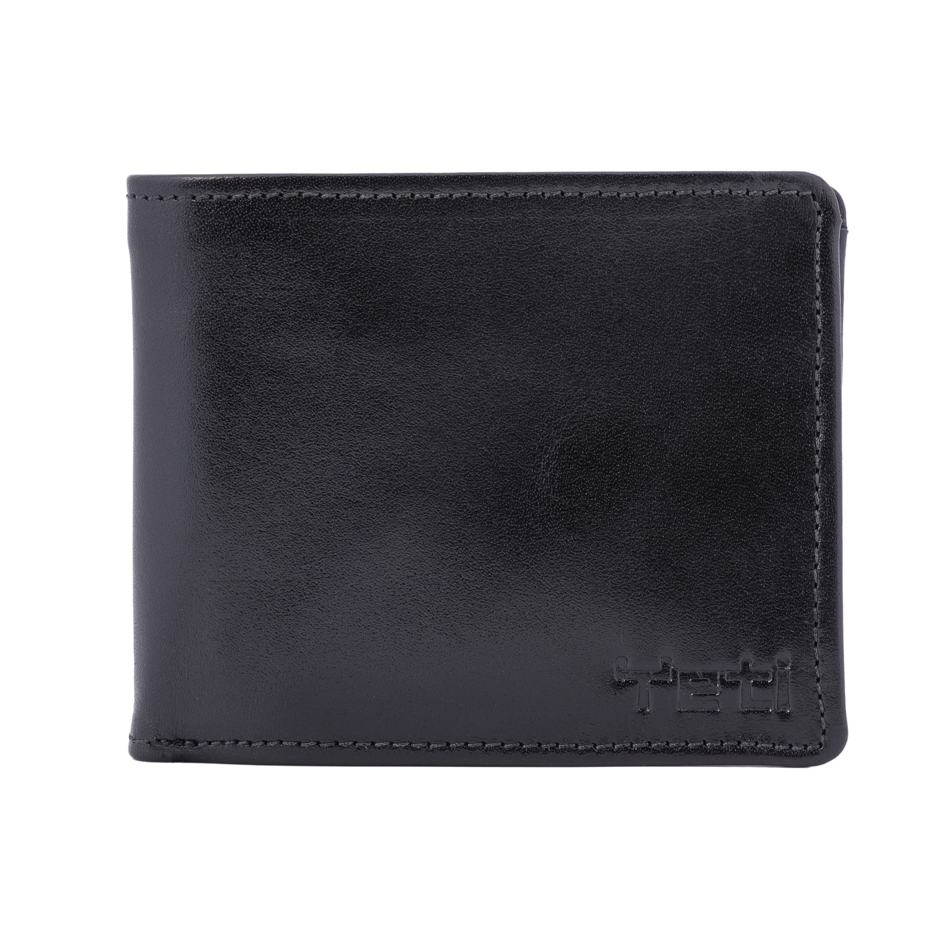 Premium Black Leather Bifold Wallet view 1