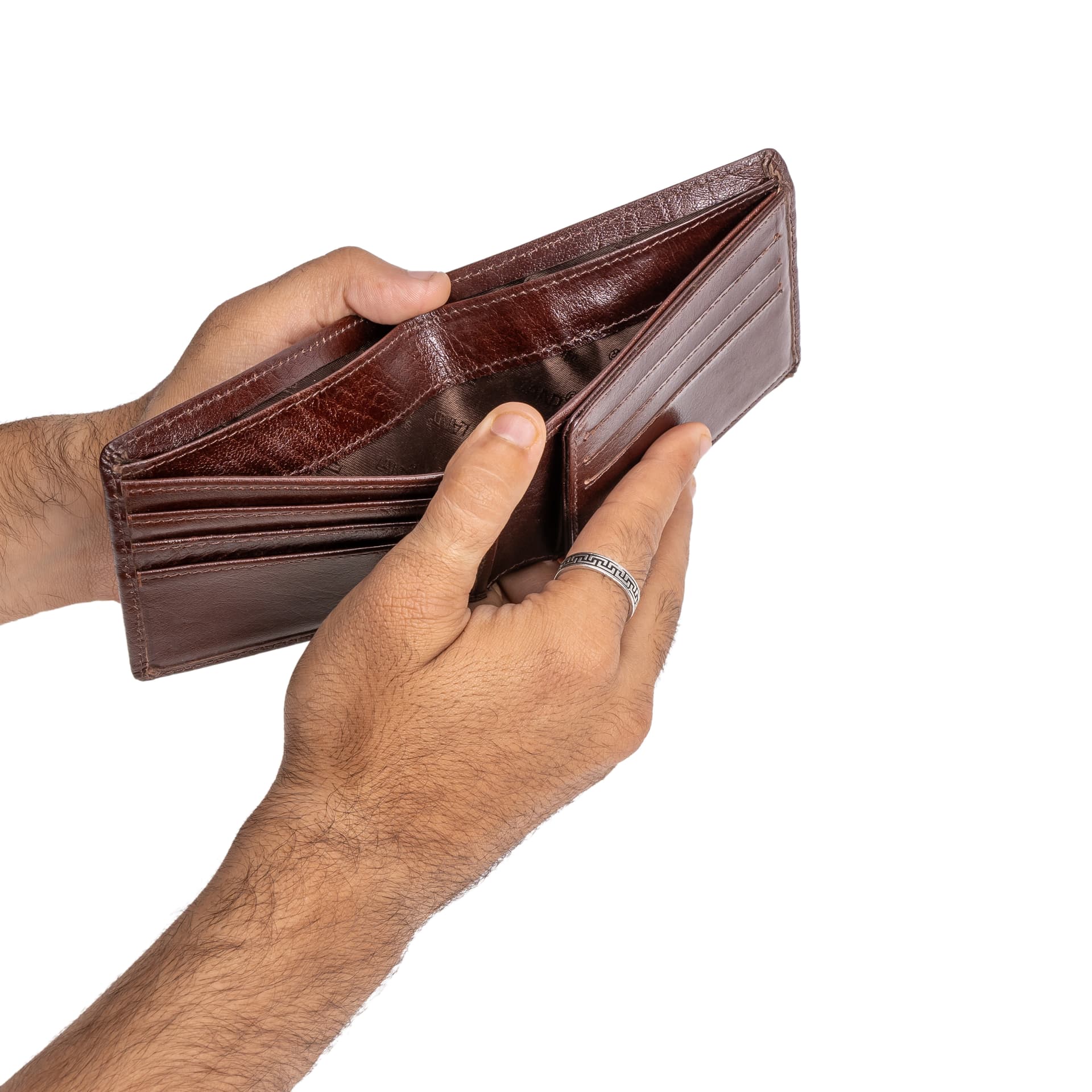 Classic Brown Leather Bifold Wallet view 2