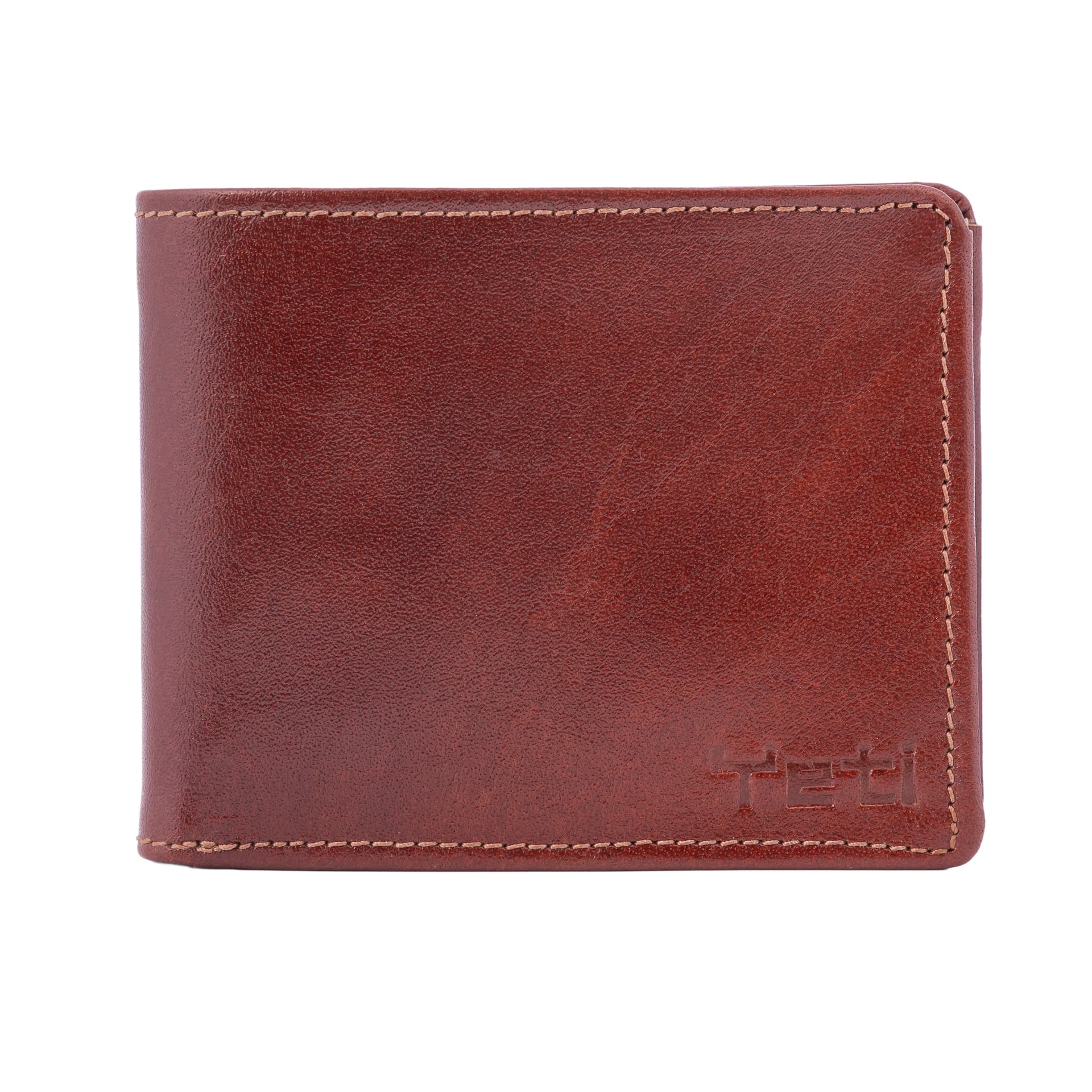 Classic Tan Leather Bifold Wallet view 1