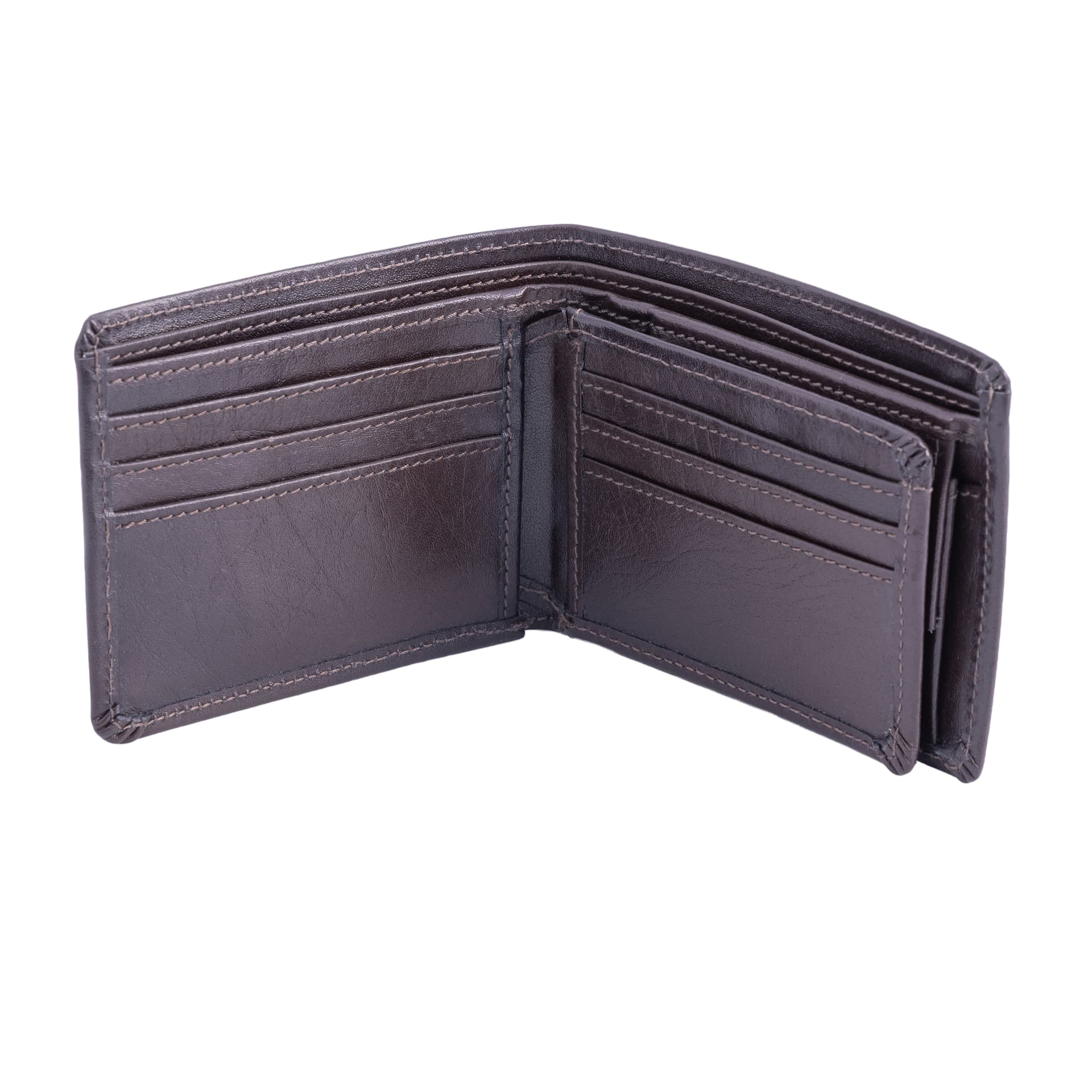 Chocolate Brown Leather Bifold Wallet view 2