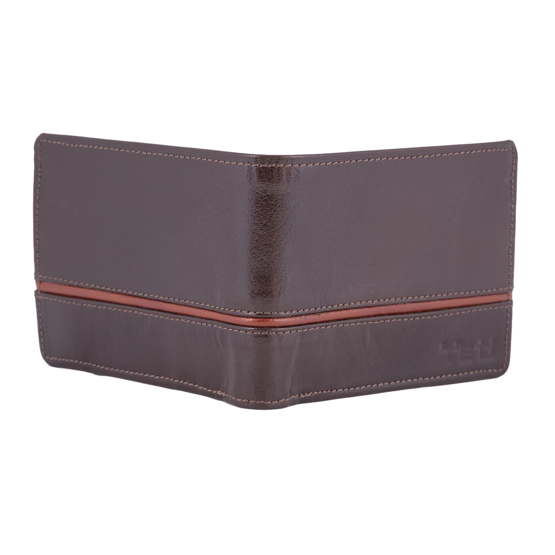 Dual-Tone Stripe Leather Bifold Wallet view 2