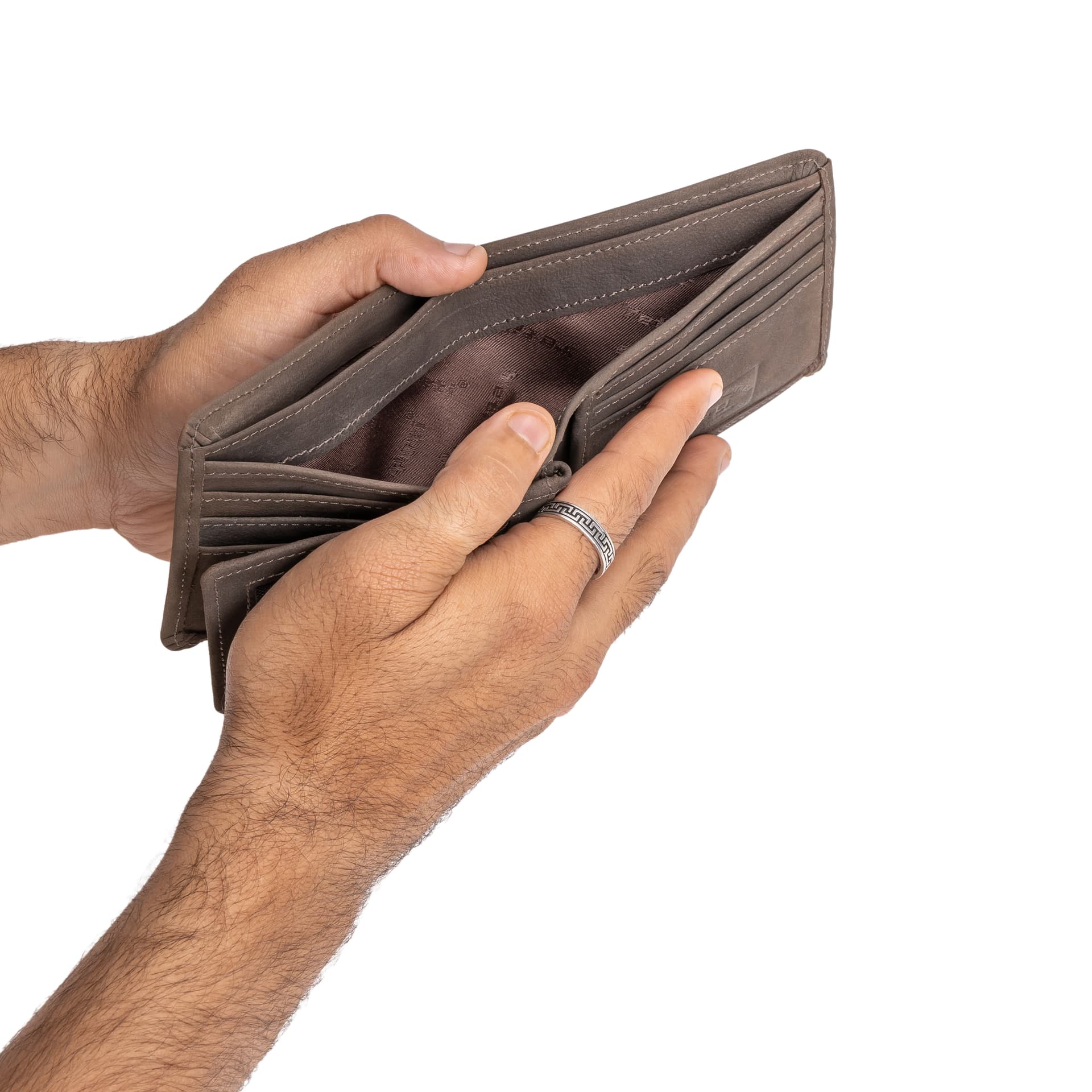 Earth Brown Leather Bifold Wallet view 3