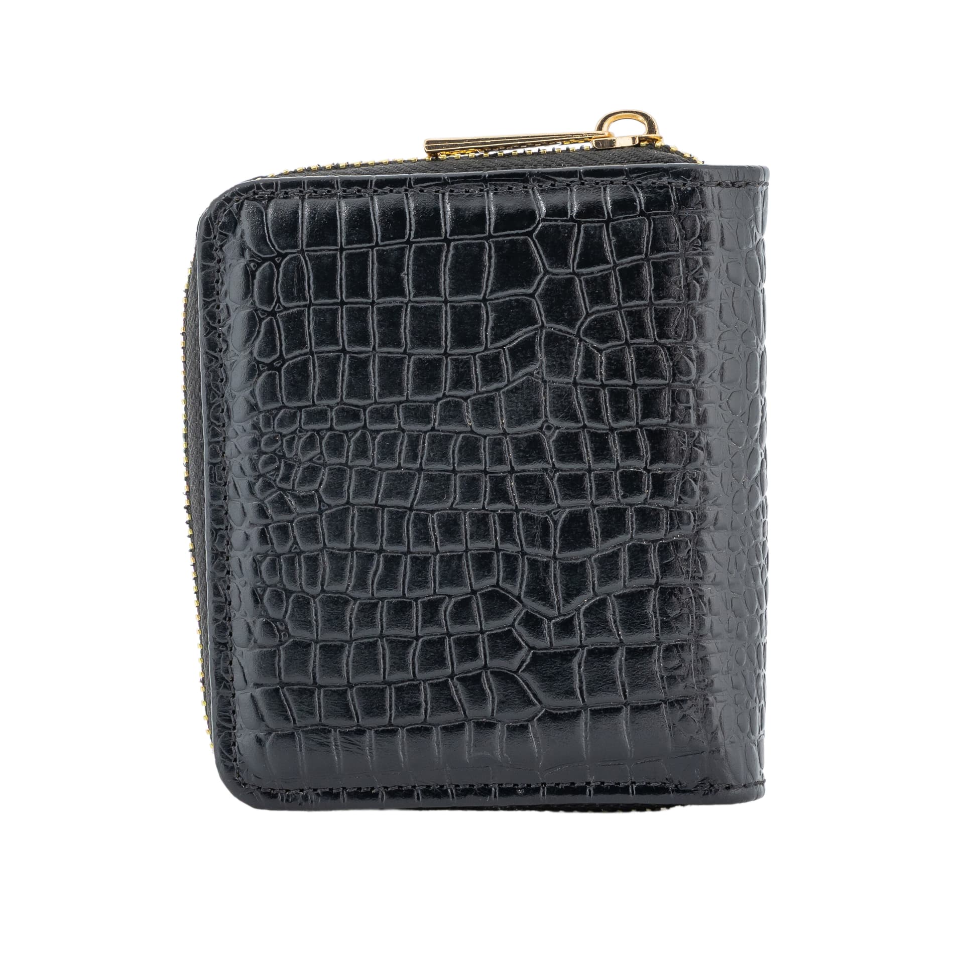 Croc-Texture Leather Zip Around Wallet view 2