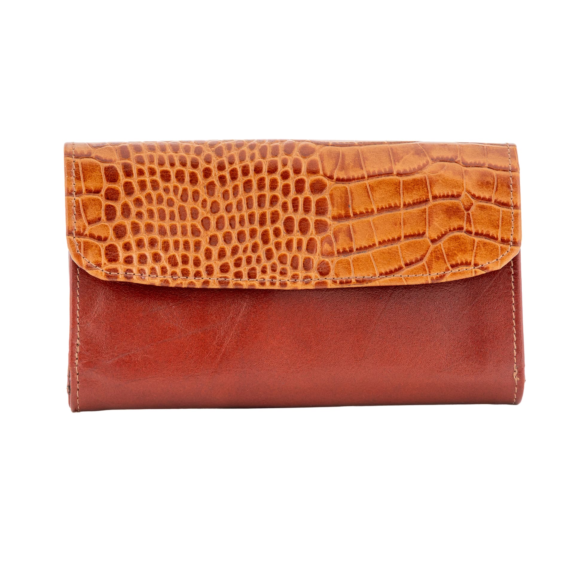 Classic Tan Leather Flap Organizer Wallet view 2