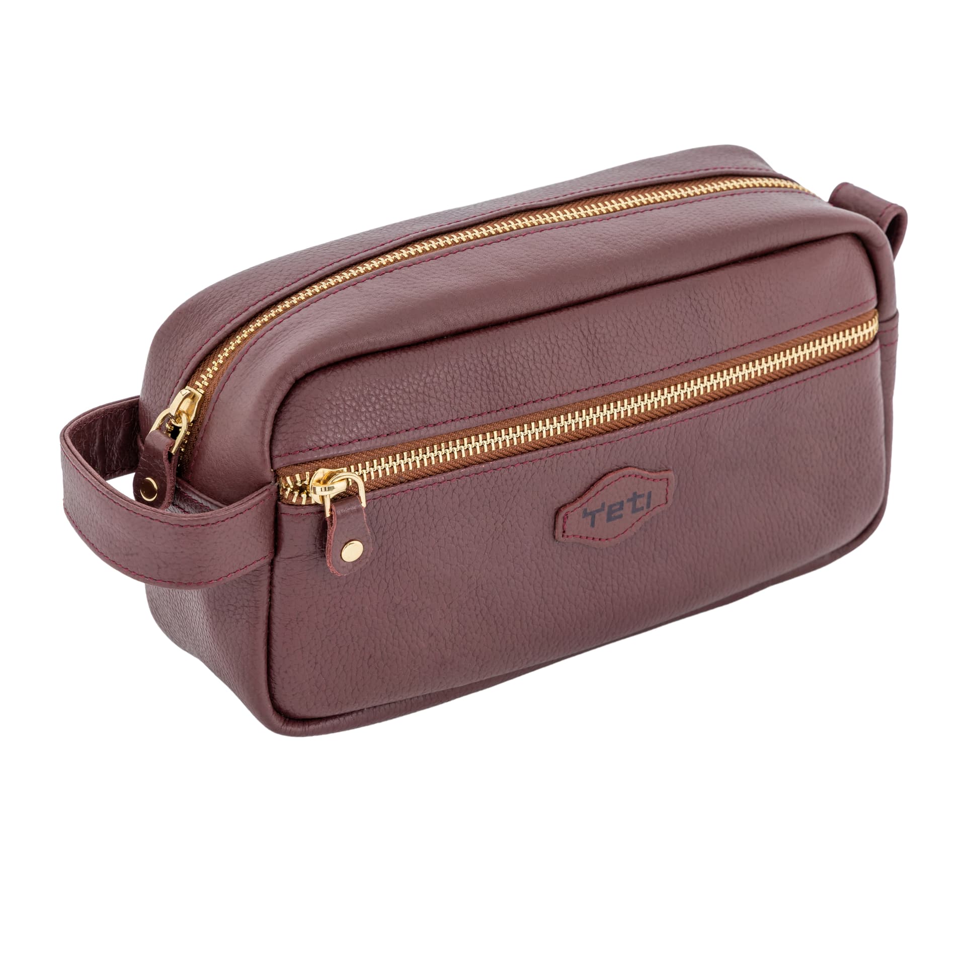 Premium Brown Leather Travel Pouch view 1