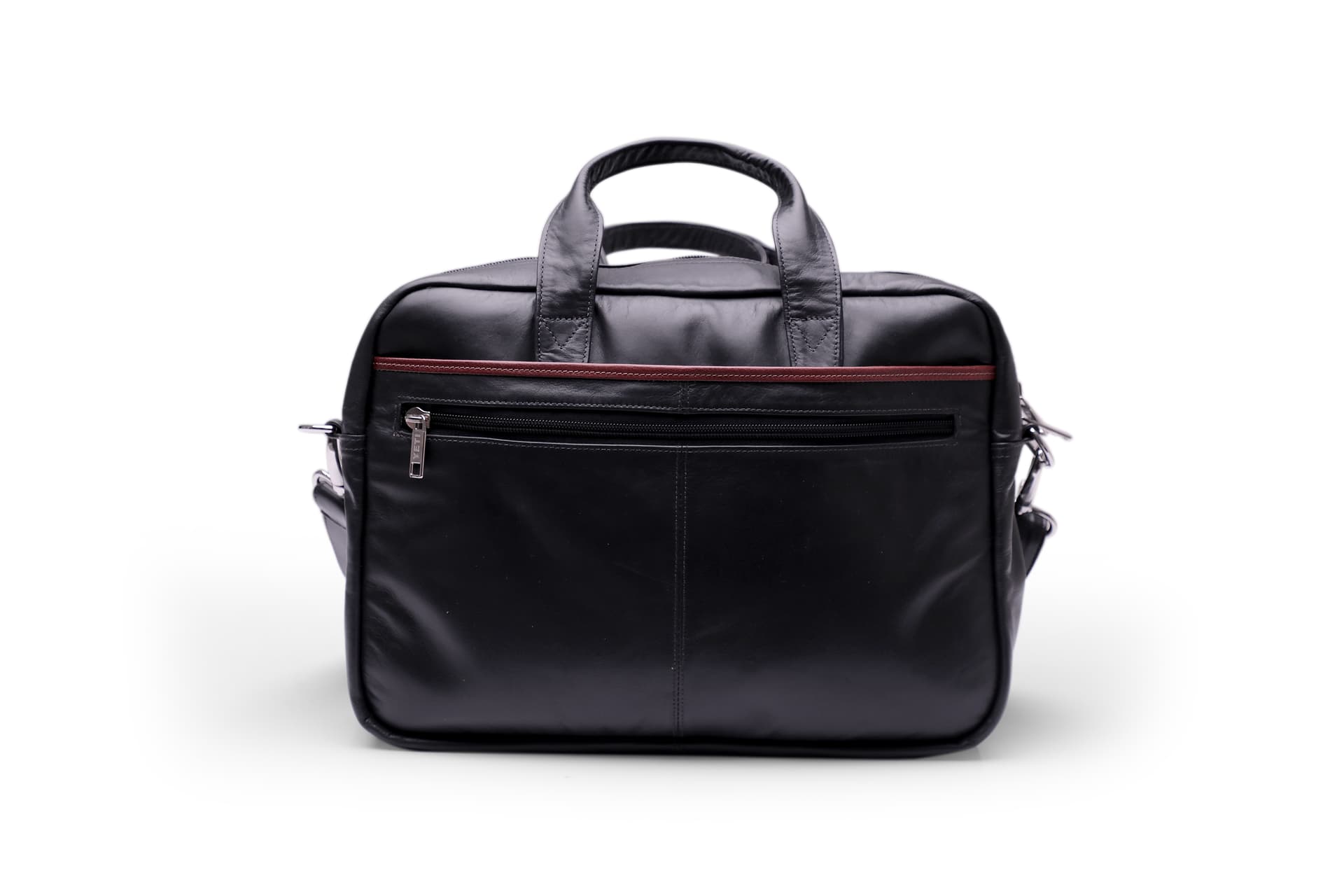 Premium Black Leather Executive Laptop Bag view 2